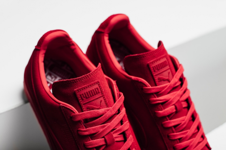 puma suede emboss red