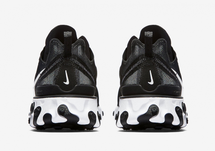 mens nike react element 55 black and white