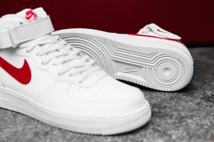 Nike Air Force 1 Mid Sail University Red - KicksOnFire.com Nike Air Force 1 Mid Sail University Red - KicksOnFire.com