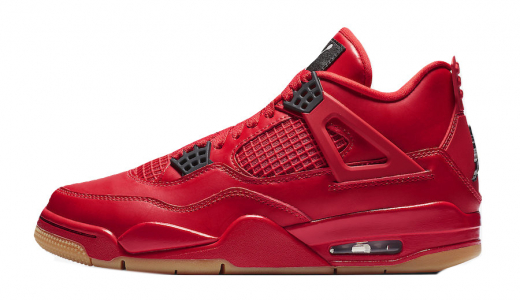 all red jordan 4 gum bottom