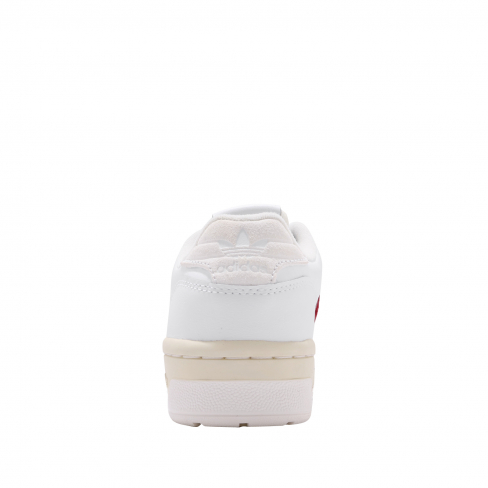adidas white & cream rivalry low leather trainers