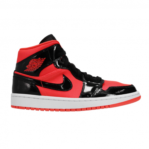 women's air jordan 1 mid bright crimson black