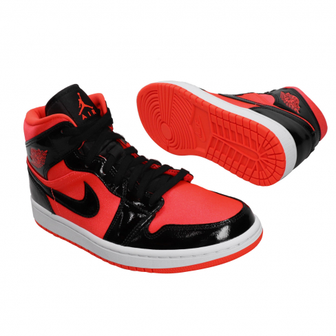 women's air jordan 1 mid bright crimson black