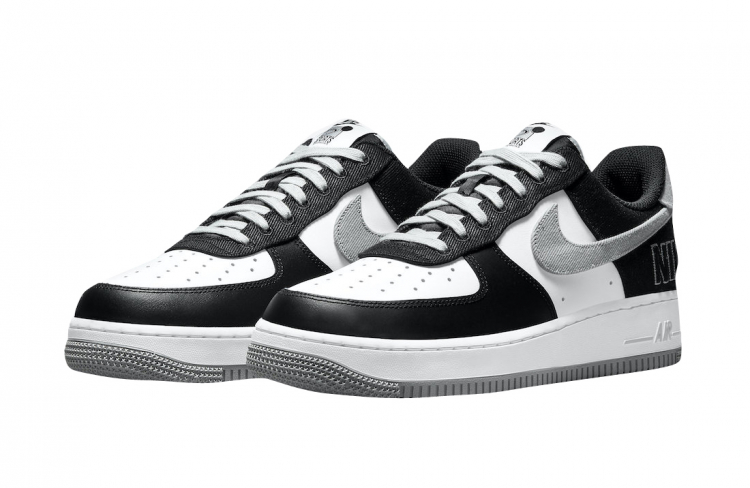 Nike Air Force 1 EMB Black Silver - KicksOnFire.com