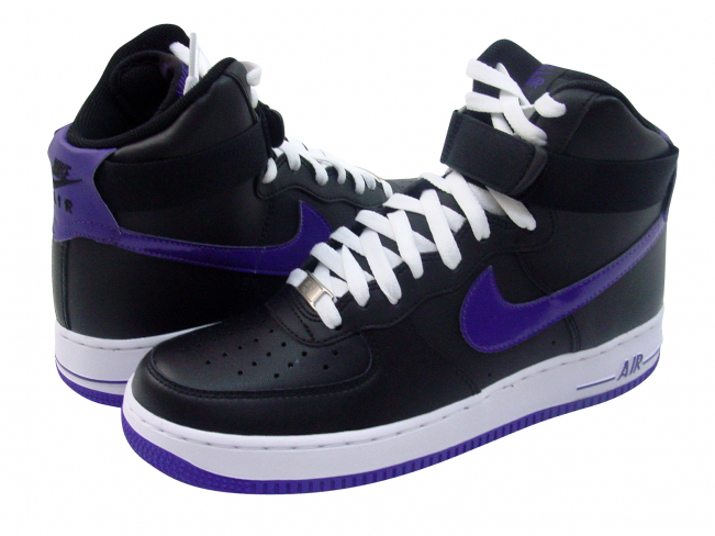 Nike Air Force 1 High - Black / Court Purple - KicksOnFire.com