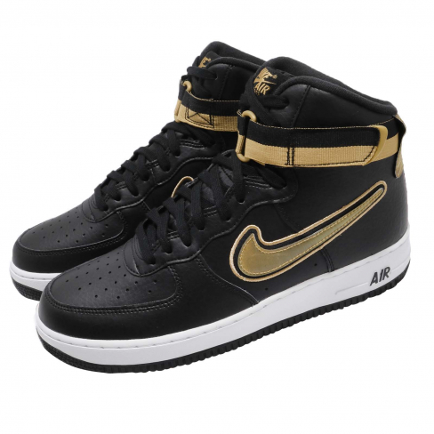 nike air force 1 high black and gold