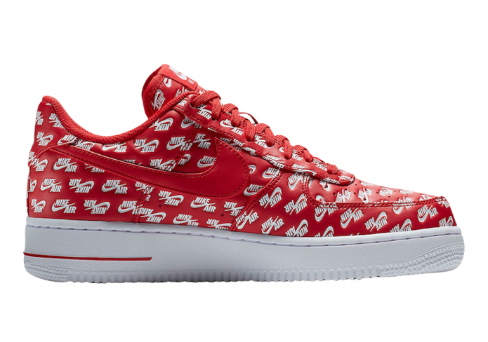 Nike Air Force 1 Low All Over Logo Red 