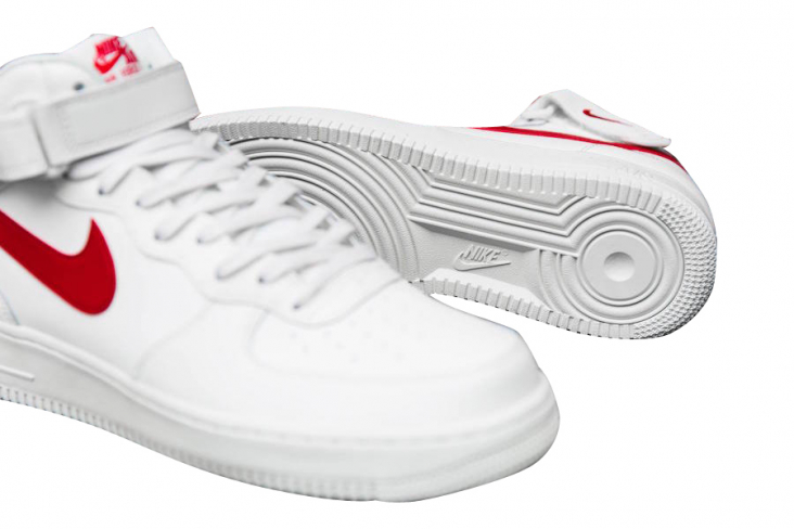 nike air force 1 mid sail university red