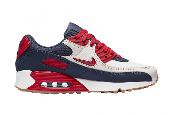 navy blue and red air max 90