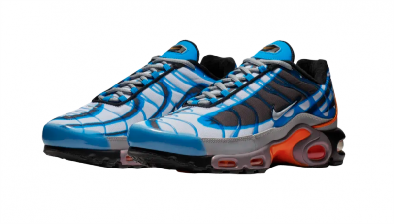 blue and red nike air max plus