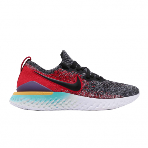 nike epic react flyknit 2 black hyper jade university red