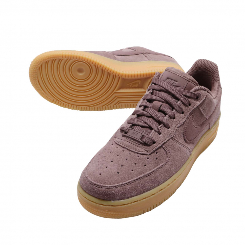 nike mauve air force 1 trainers with gum sole