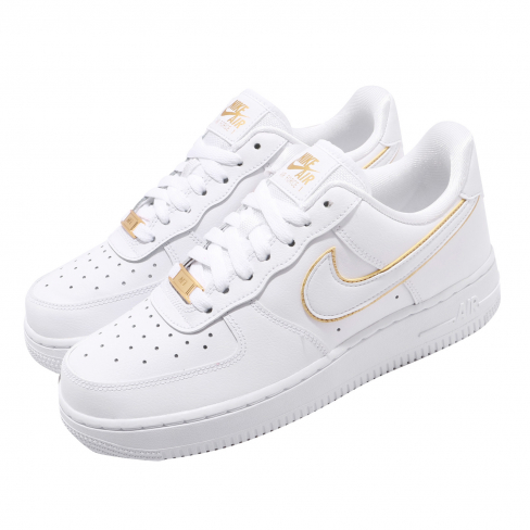 nike air force 1 white and metallic gold