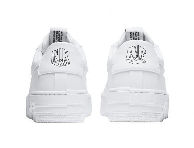 nike air force 1 pixel sneakers in triple white