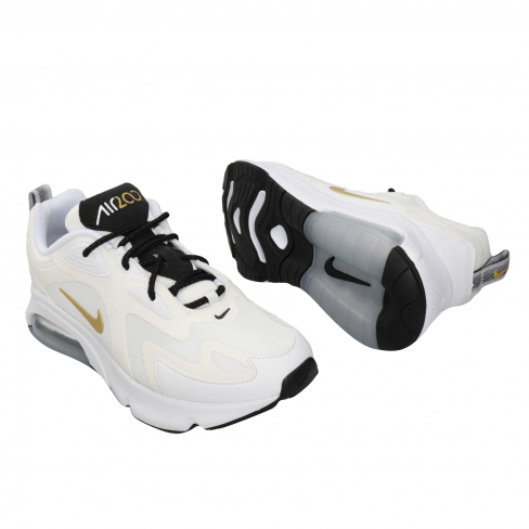 air max 200 white metallic gold
