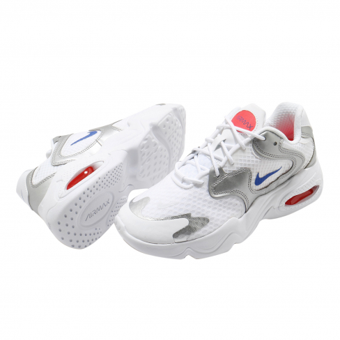 white air max with clear blue bottom