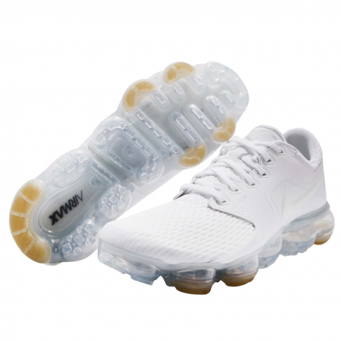white and silver vapor max