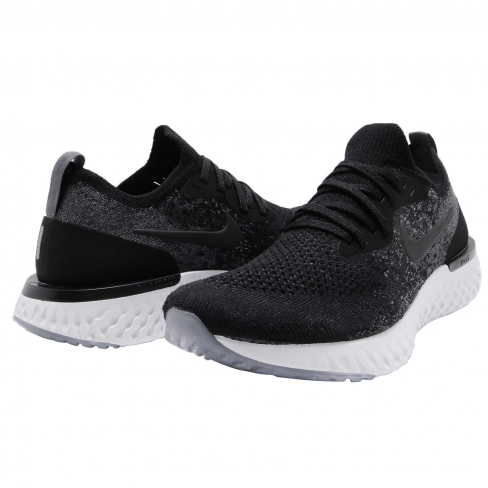 nike epic react flyknit black and grey