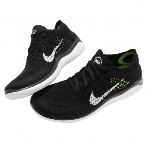 nike free rn black and white