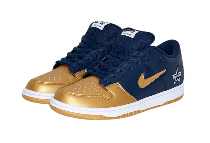 supreme x dunk sb low metallic gold