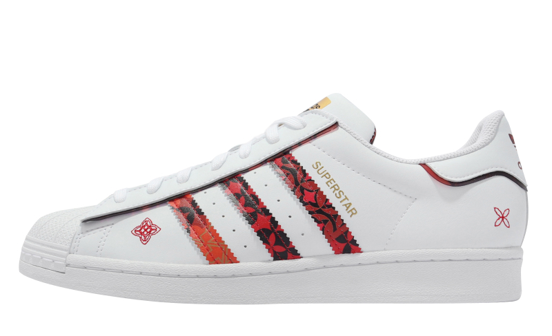 adidas superstar white and gold