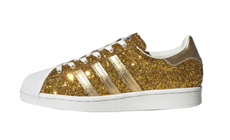 black and gold glitter adidas