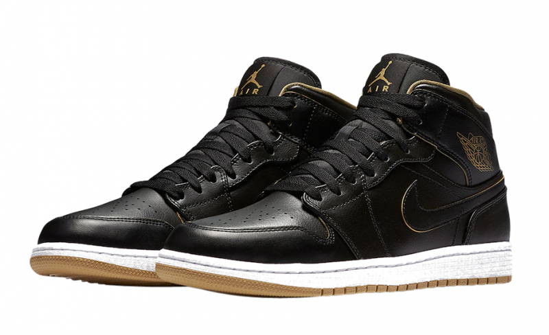 air jordan 1 mid black gold