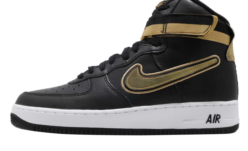 black and gold air force 1 high