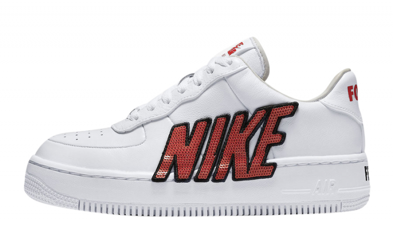 nike air force upstep platform trainers in white