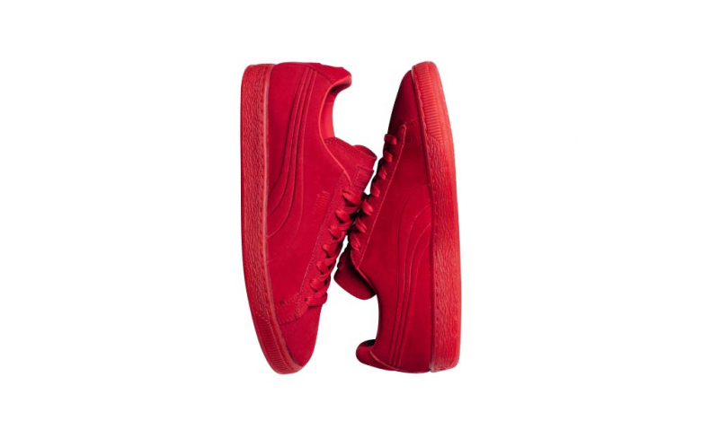 puma suede emboss iced red